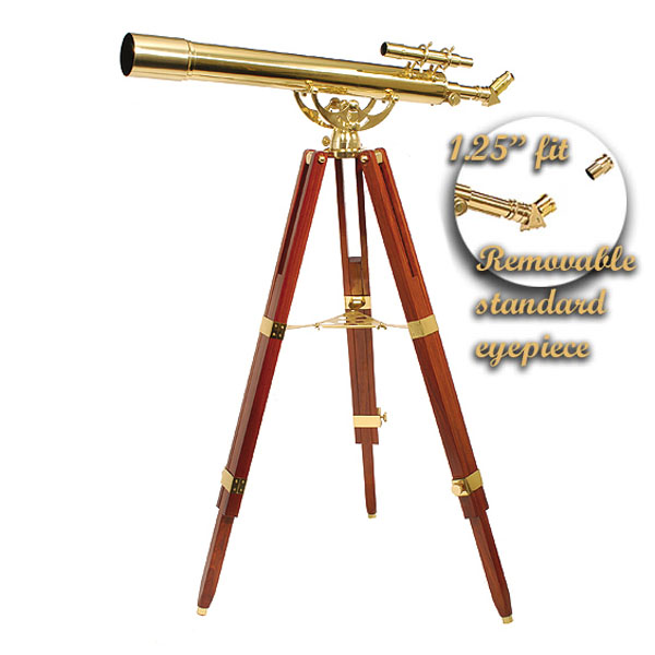 Fine Brass  3 inch  Deluxe day & night observation telescope with HD Mahogany tripod